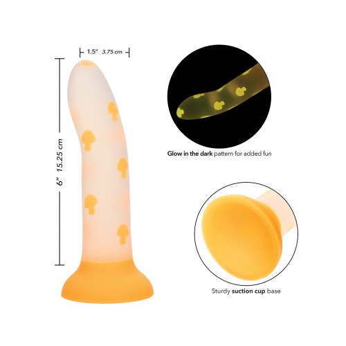 Dildo Glow Stick Mushroom Naranja Brilla en la Oscuridad Divertido