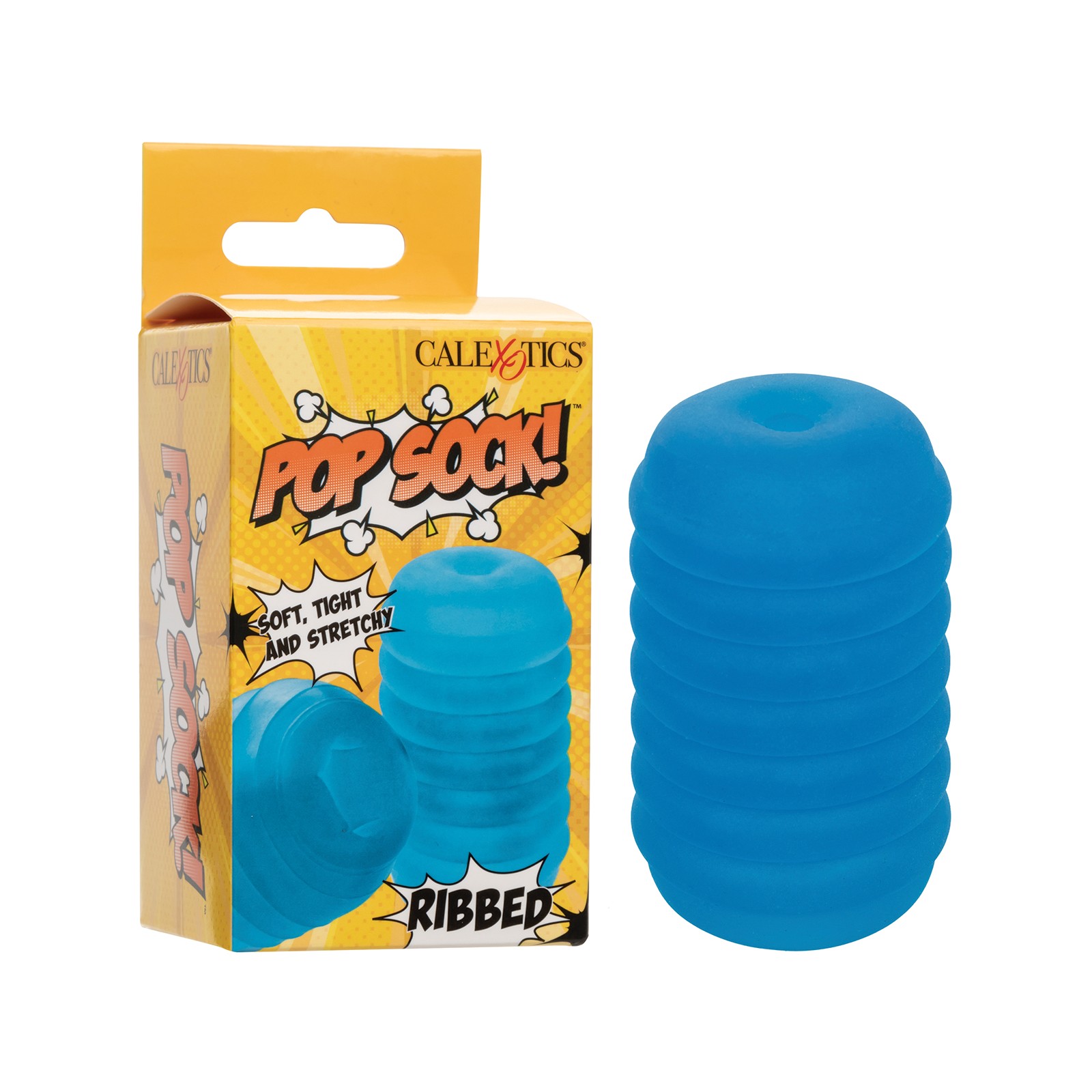 Pop Sock Ribbed Masturbator Blue