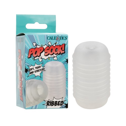 Pop Sock Ribbed Masturbator Clear