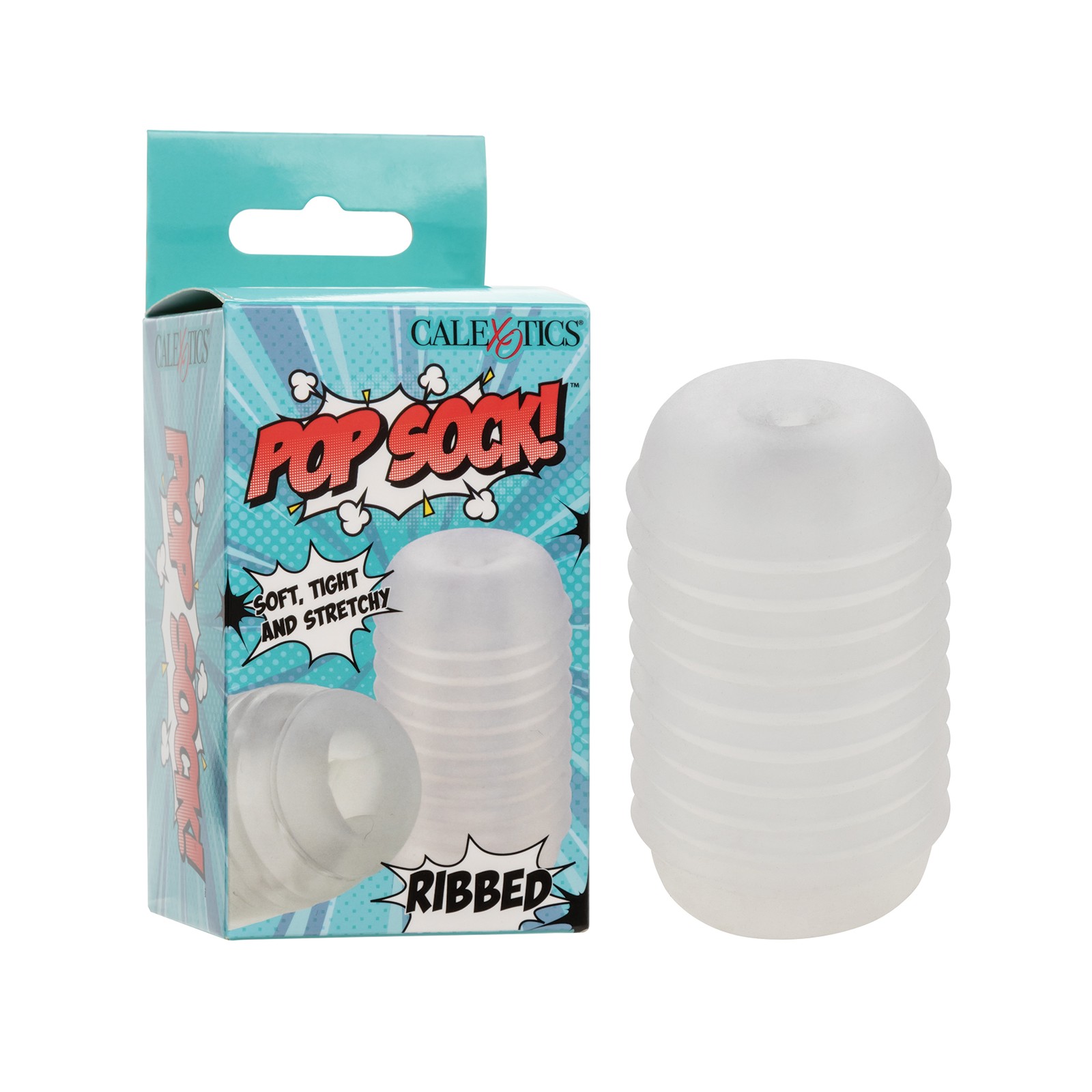 Pop Sock Ribbed Masturbator Clear