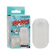 Pop Sock Ribbed Masturbator Clear