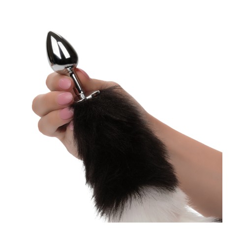 Running Wild Black & White Tail Metallic Anal Probe