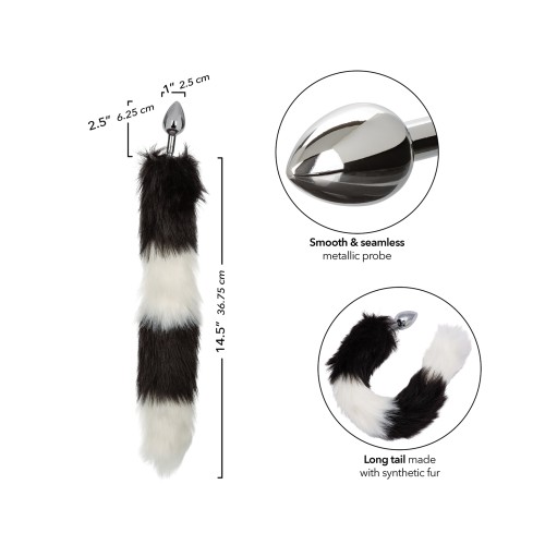 Running Wild Black & White Tail Metallic Anal Probe