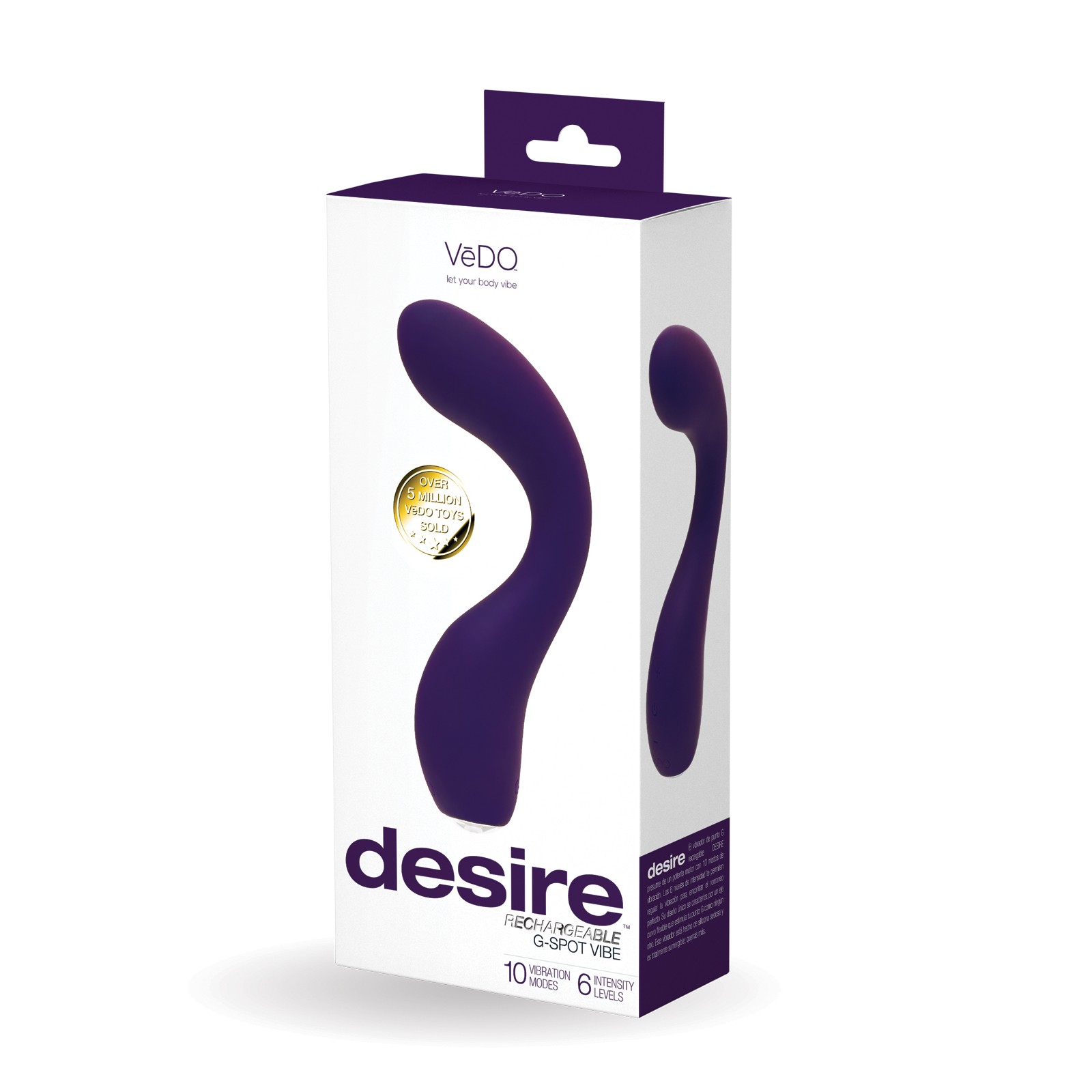 Vibrador G-Spot Recargable VeDo Desire Púrpura