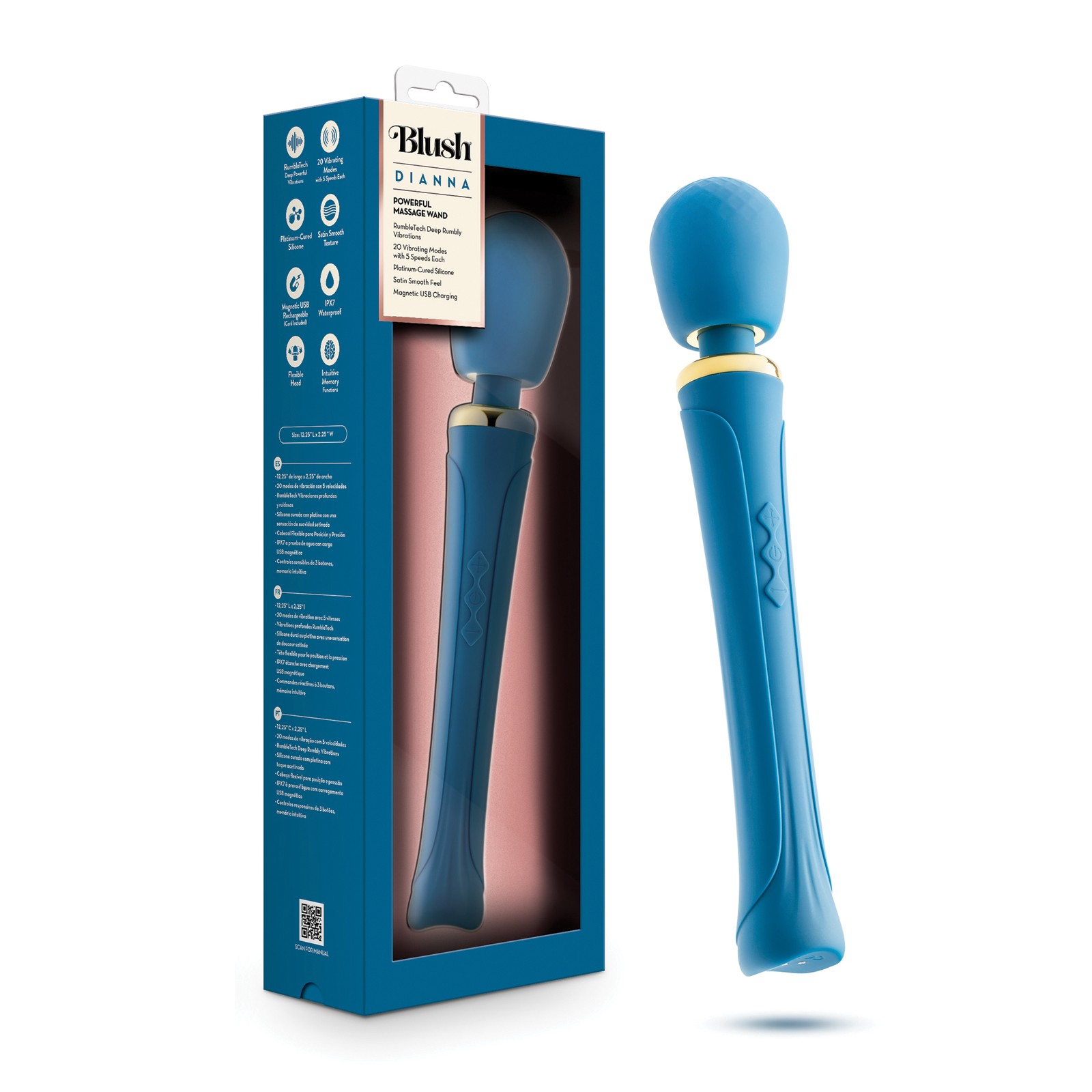 Blush Dianna Wand Massager - Teal