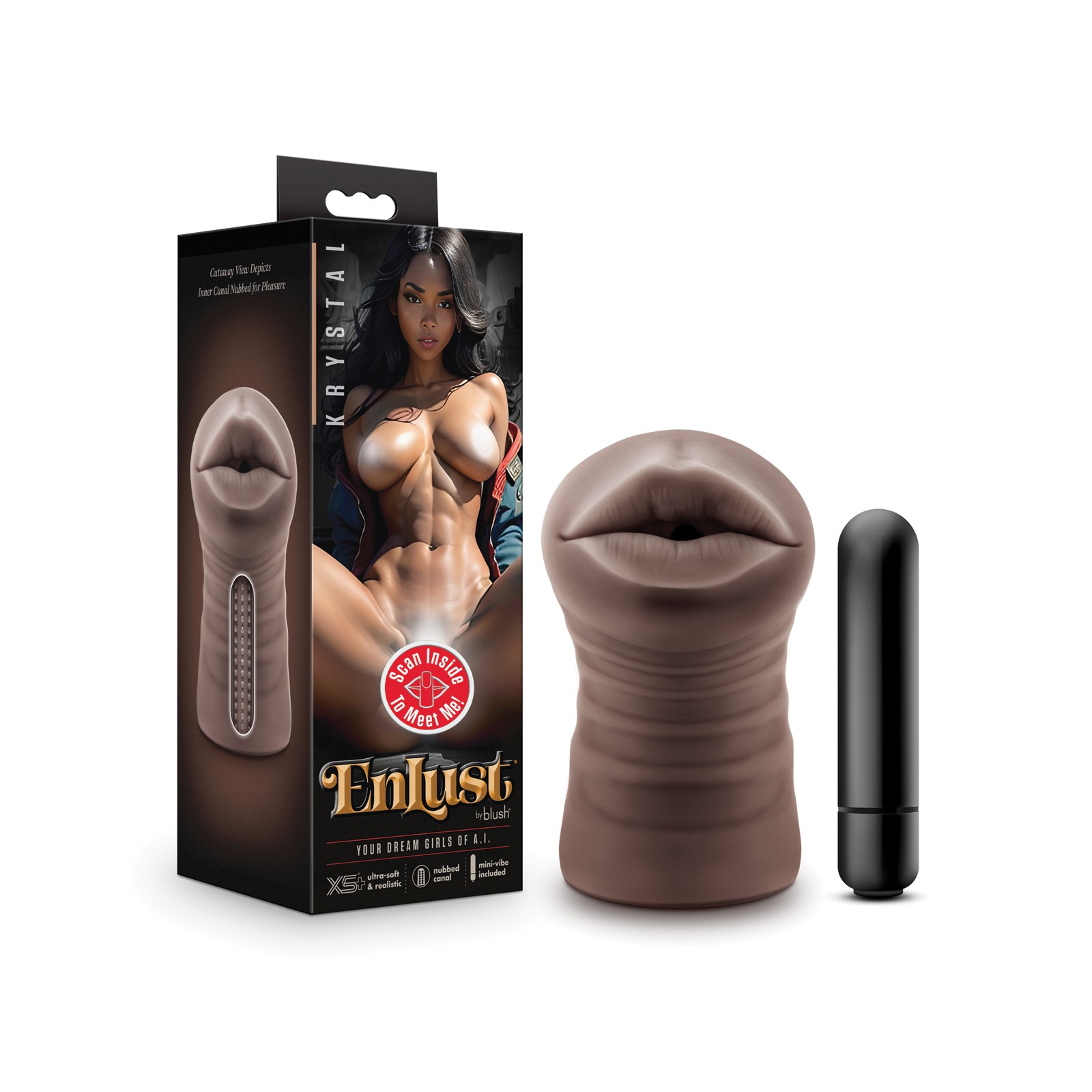 Blush EnLust Mouth Stroker with Vibrating Bullet