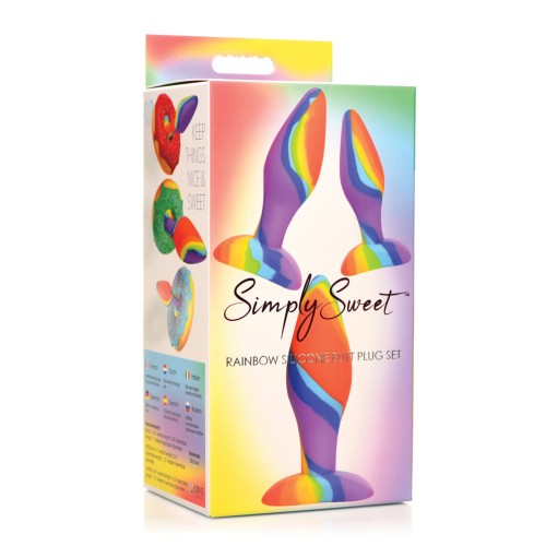 Simply Sweet Rainbow Butt Plug Set