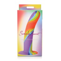 Curve Toys Dildo de Silicona Arcoíris Simply Sweet