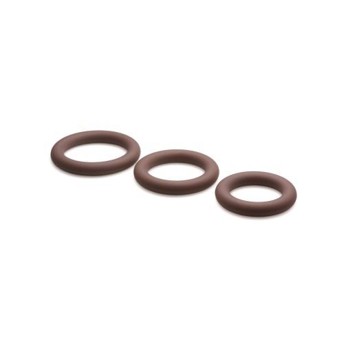 3-Piece Dark Silicone Cock Ring Set