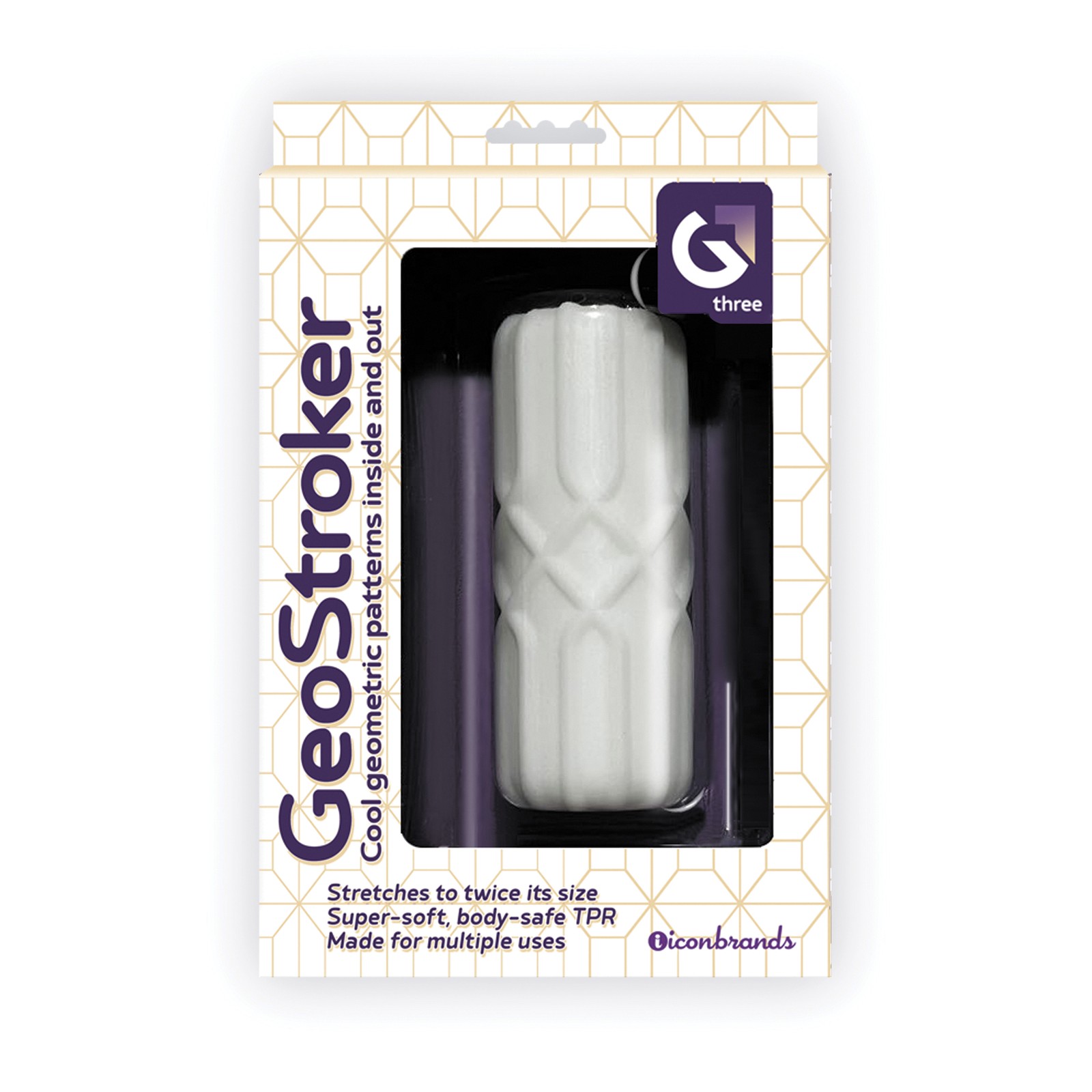 GeoStroker Three Ultra-Soft TPR Stroker White