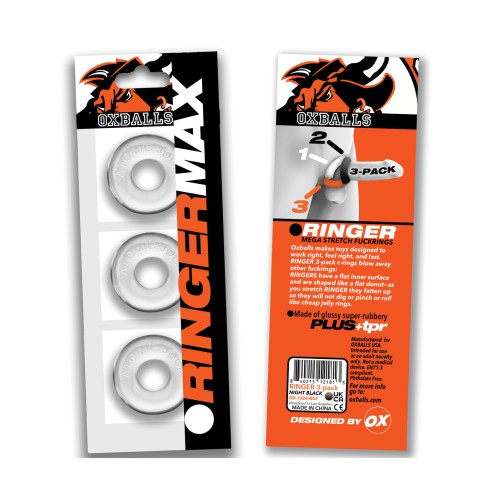 Pack de 3 Aros para el Pene Oxballs Ringer Max Transparente