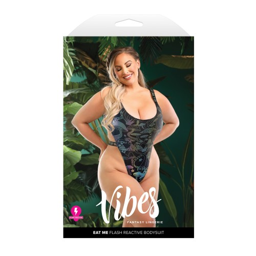 Vibes Eat Me Bodysuit Black - Queen Size