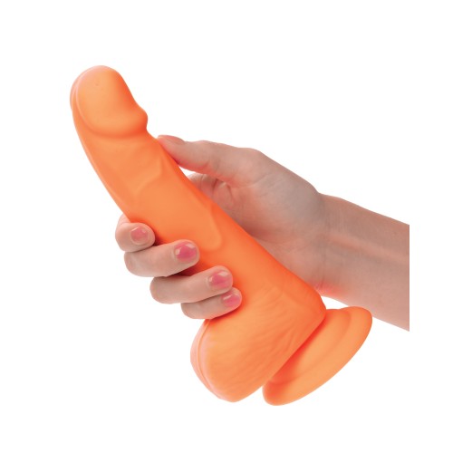 Dildo de Silicona Neon Studs 6 Pulgadas Naranja