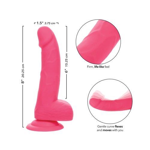 Silicone Studs Neon 6 inch Dildo Pink