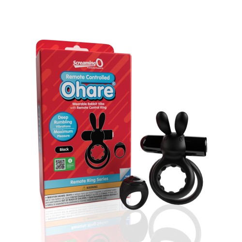 Screaming O Ohare Remote Controlled Vibrating Ring Black