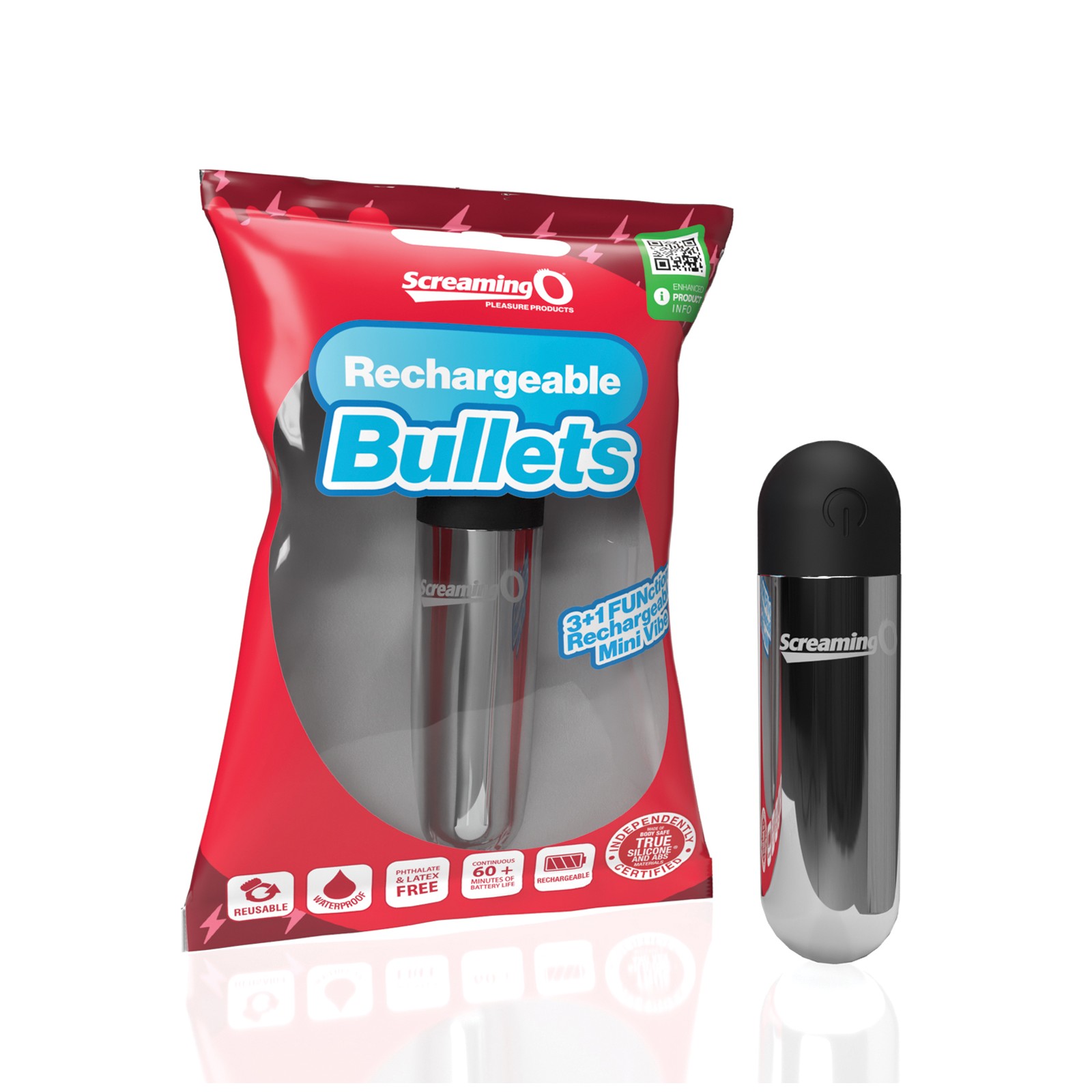 Screaming O Rechargeable Bullets - Silver