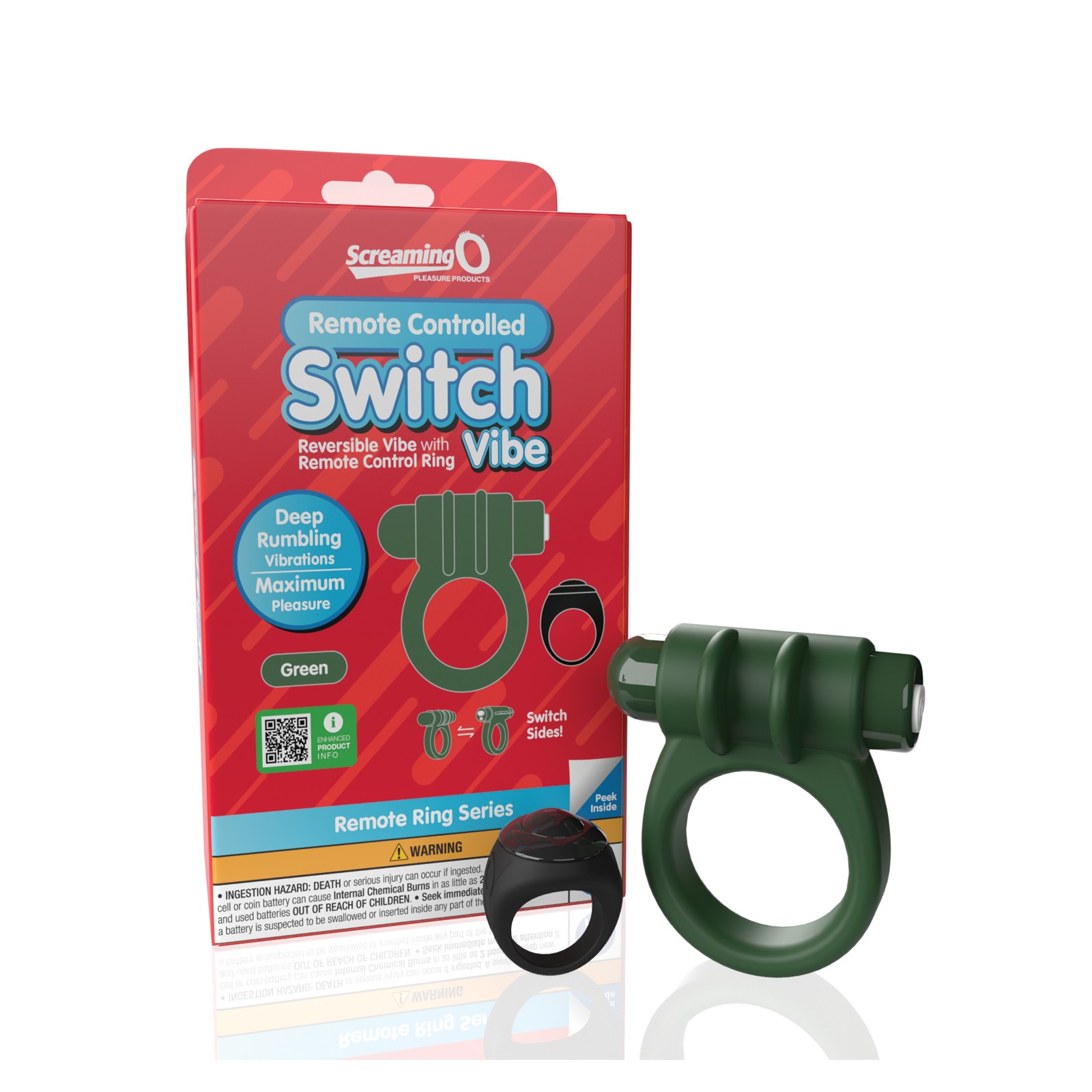 Screaming O Switch Remote Controlled Vibrating Ring - Green