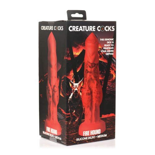 Creature Cocks Fire Hound Silicone Dildo Medium Red