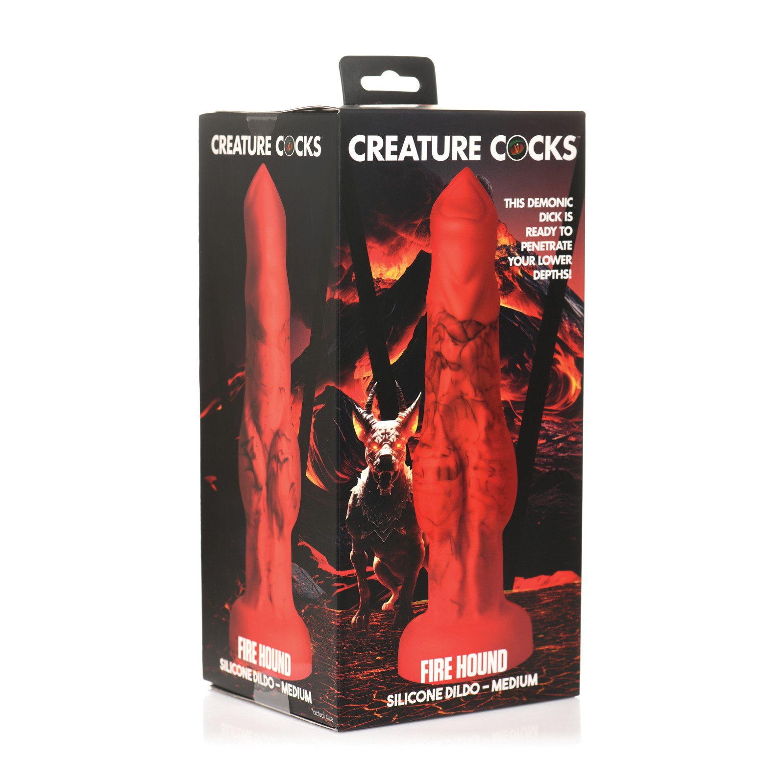 Creature Cocks Fire Hound Silicone Dildo Medium Red