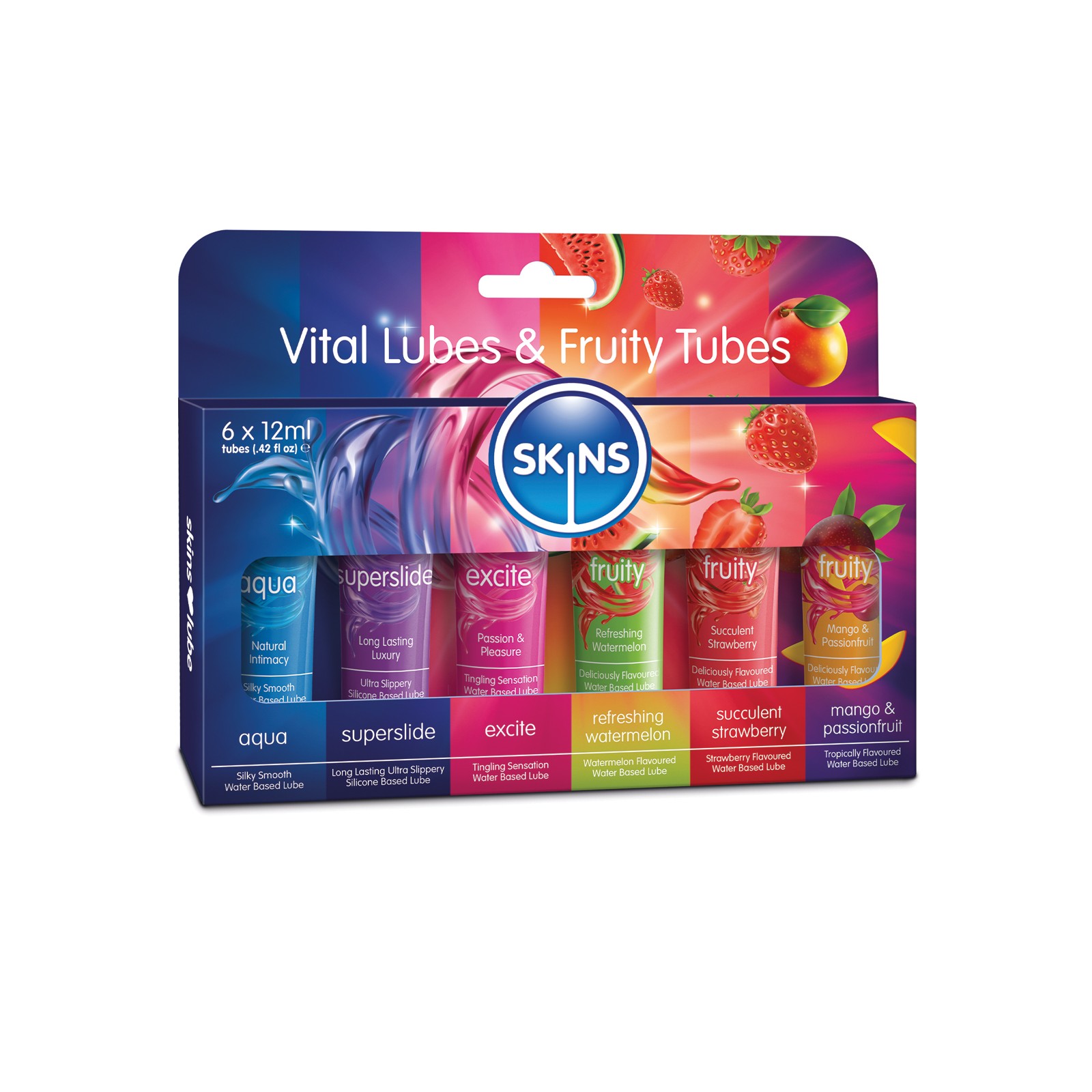 Lubricantes Vitales Skins Sabor Frutal Pack de 6