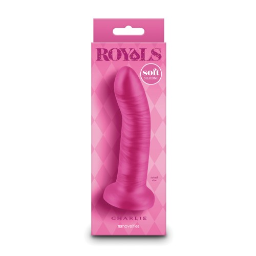 Dildo Curvado Charlie de 5" Rosa Metálico Royals