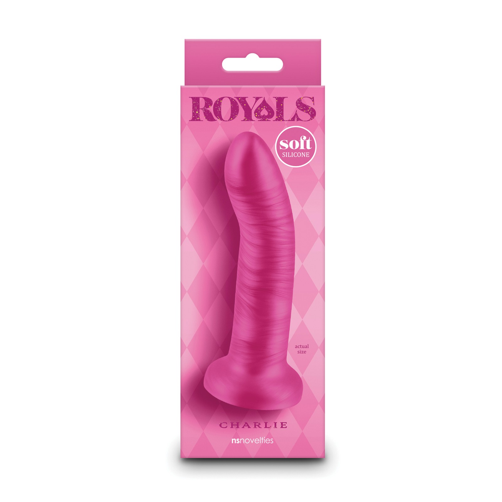 Dildo Curvado Charlie de 5" Rosa Metálico Royals