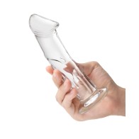 Glas Dildo de 6" con Venas y Base Plana