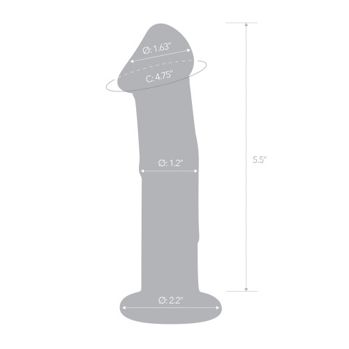 Glas Dildo de 6" con Venas y Base Plana