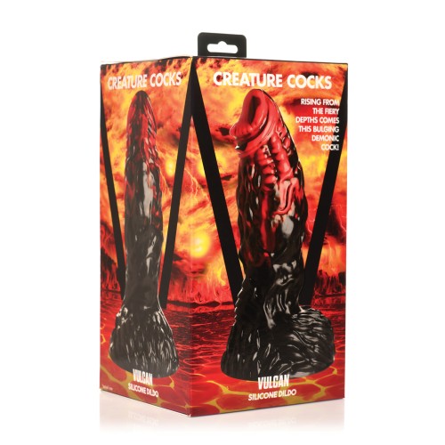 Creature Cocks Vulcan Silicone Dildo Black Red