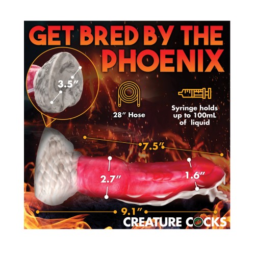 Dildo de Silicona Resurrector Phoenix con Chorro Rojo Blanco