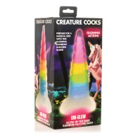 Uni Glow in the Dark Silicone Dildo - Rainbow