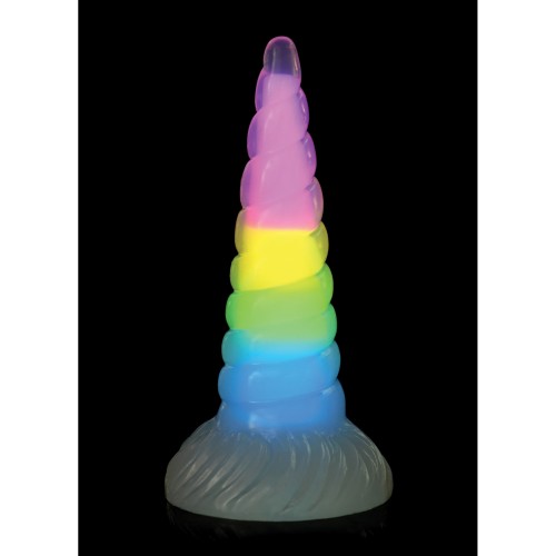 Uni Glow in the Dark Silicone Dildo - Rainbow