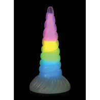 Uni Glow in the Dark Silicone Dildo - Rainbow