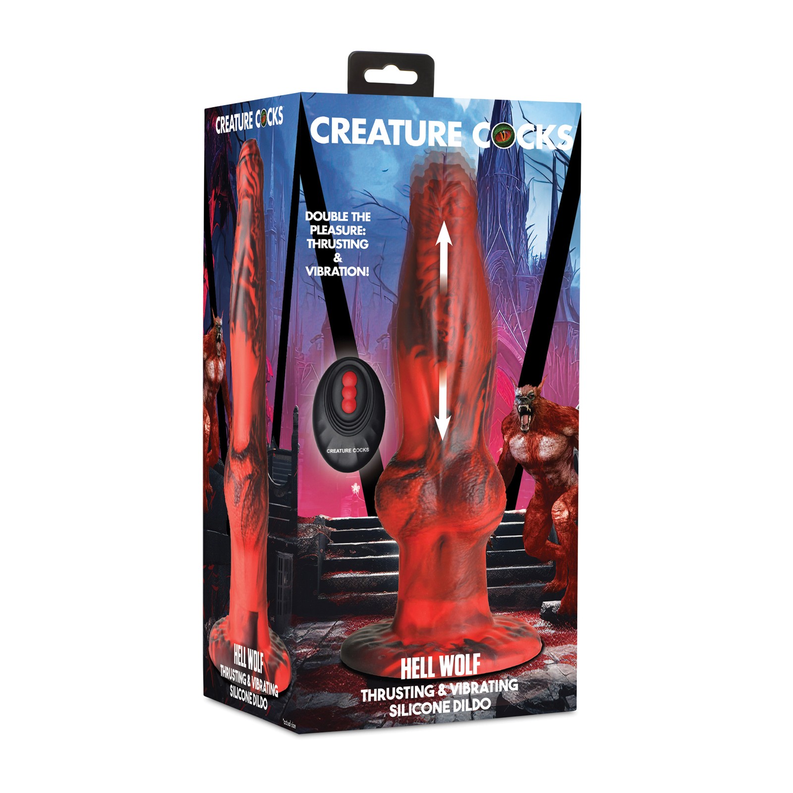 Creature Cocks Hell-Wolf Thrusting Vibrating Silicone Dildo