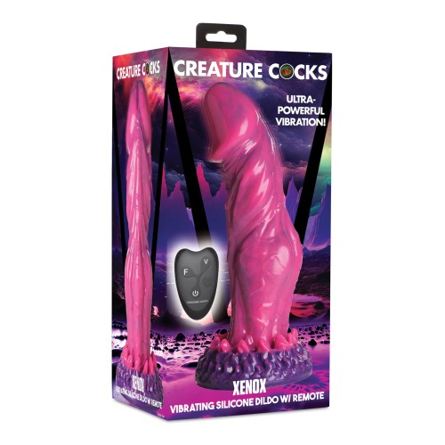 Dildo Vibrador Xenox Creature Cocks Control Remoto Rosa Púrpura