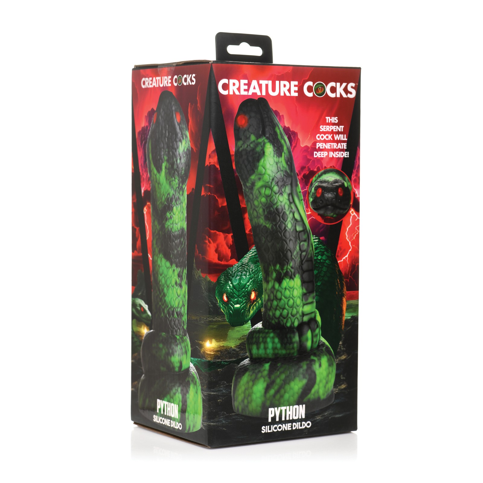 Creature Cocks Python Silicone Dildo Black/Green - Ultimate Pleasure