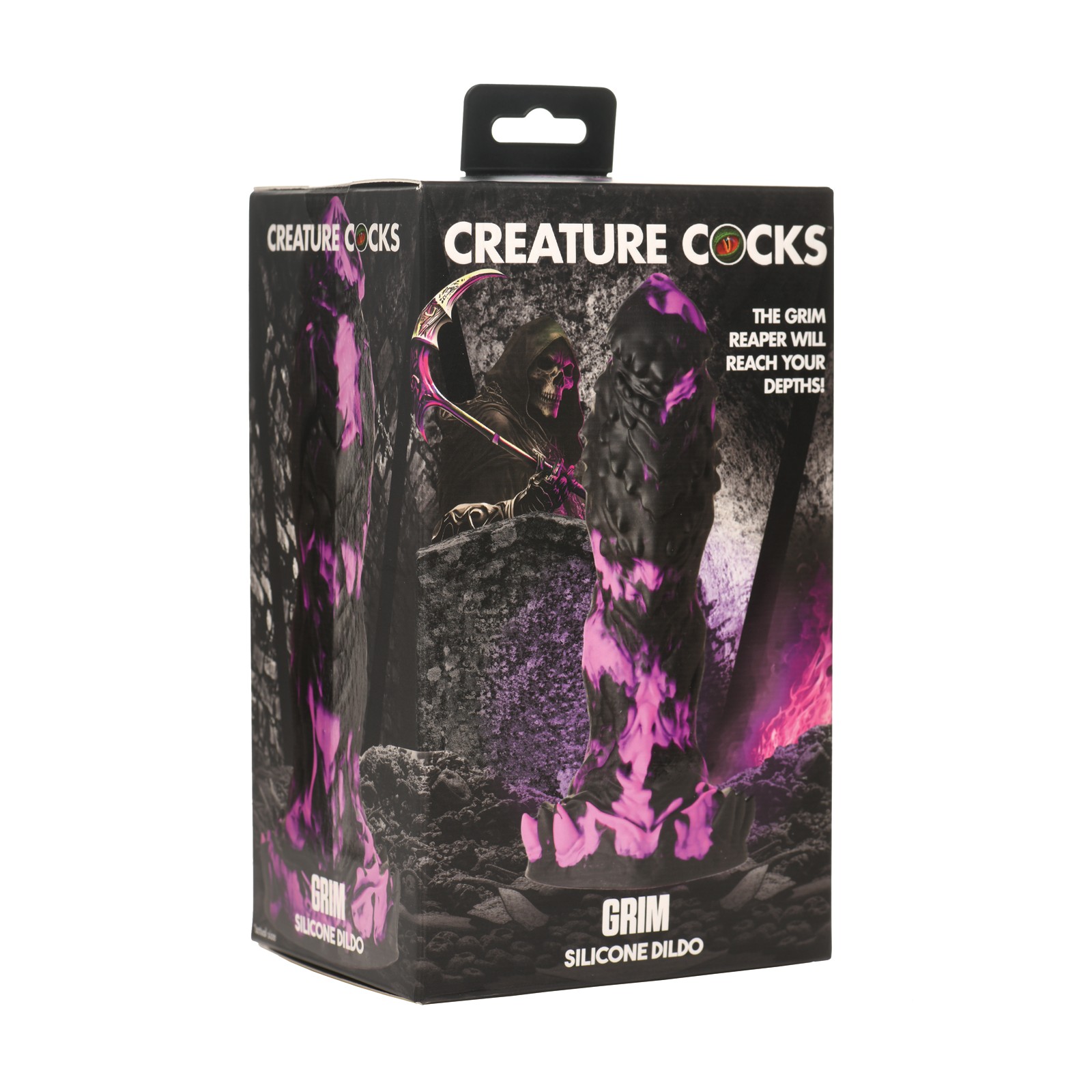 Creature Cocks Grim Silicone Dildo Black Purple