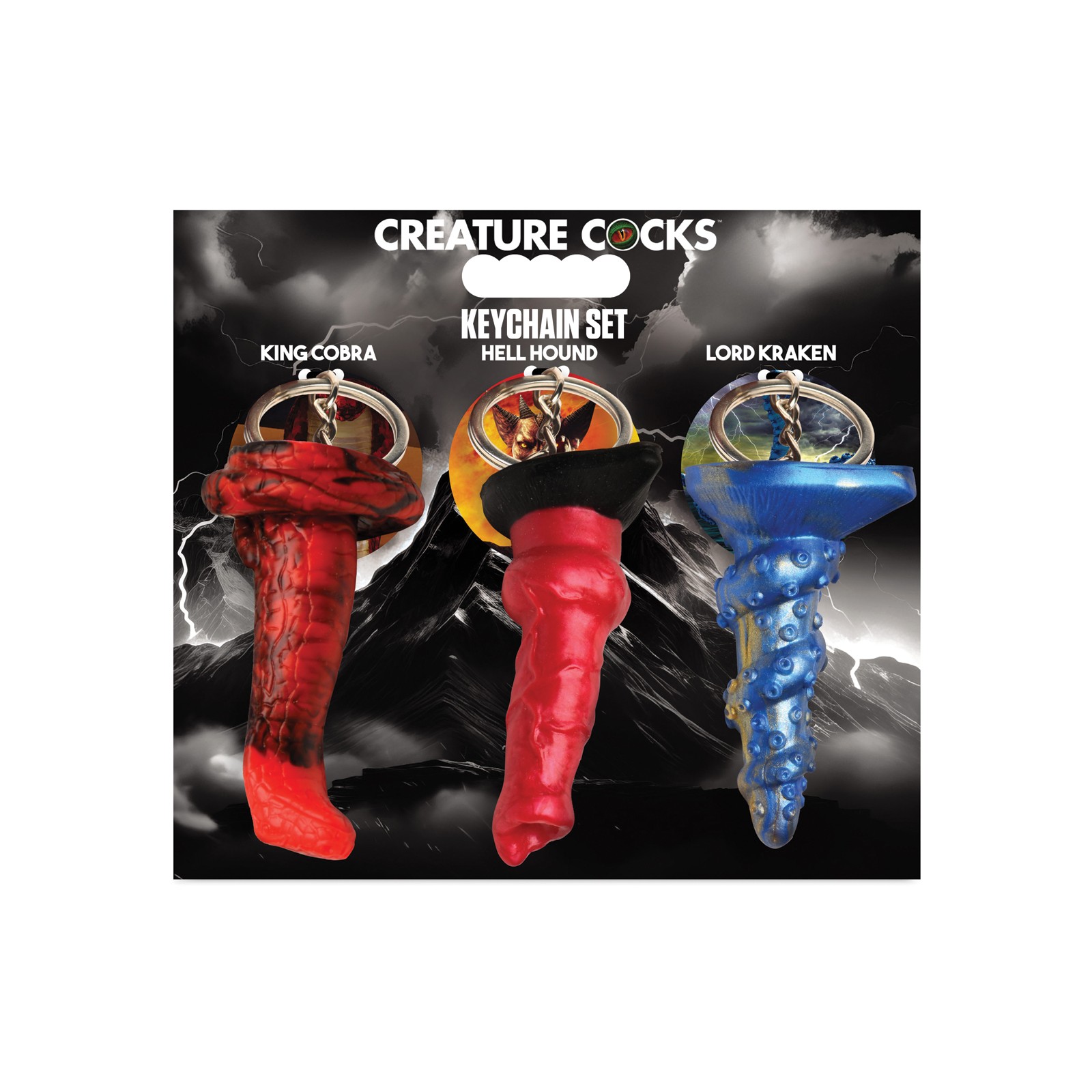 Set de Llaveros Creature Cocks de 3 Piezas