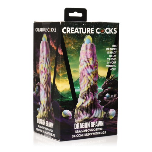 Creature Cocks Dragon Spawn Dildo Ovipositor con Huevos de Silicona