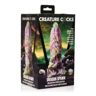 Creature Cocks Dragon Spawn Dildo Ovipositor con Huevos de Silicona