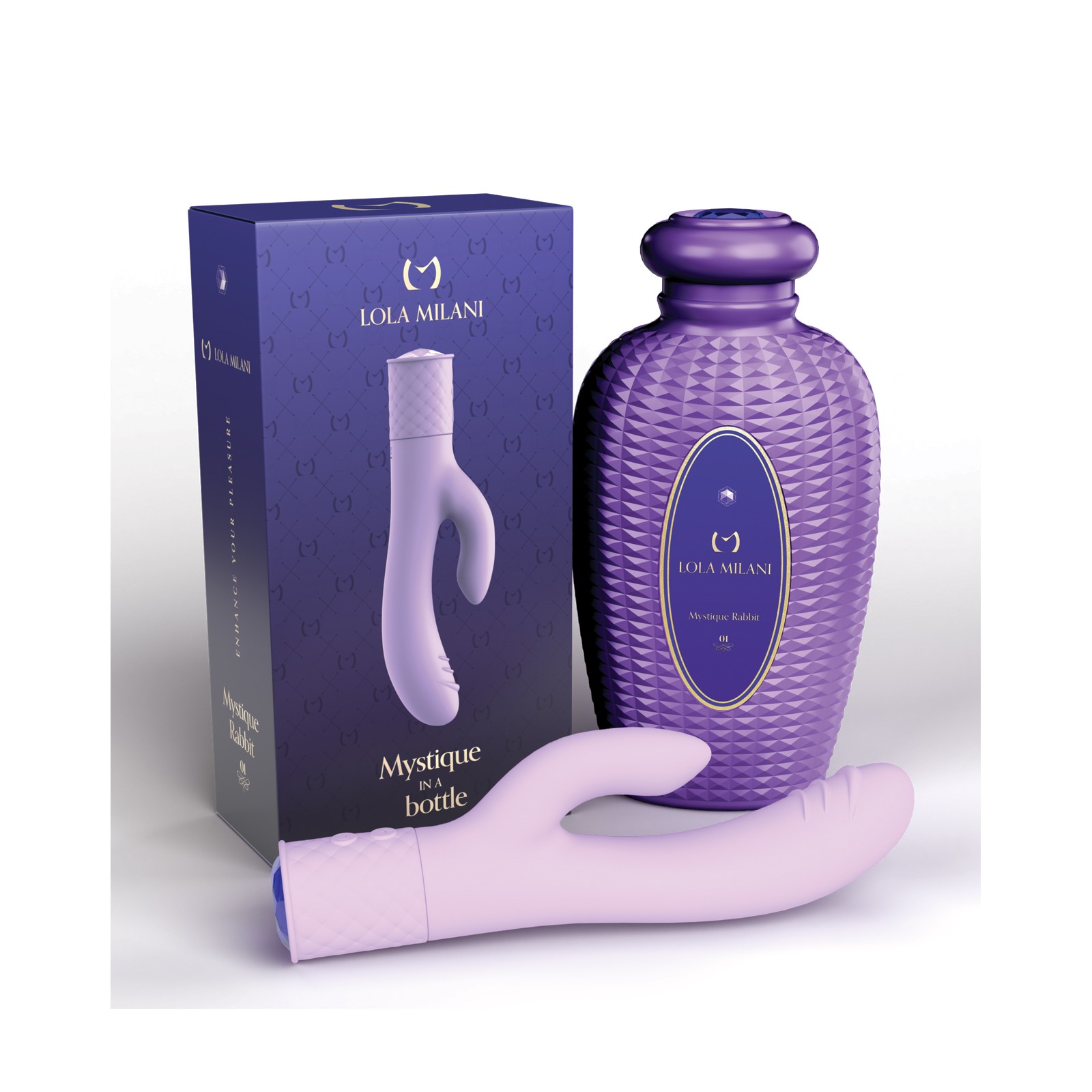 Lola Milani Mystique Rabbit Vibrator with Orchid Bottle - Lilac