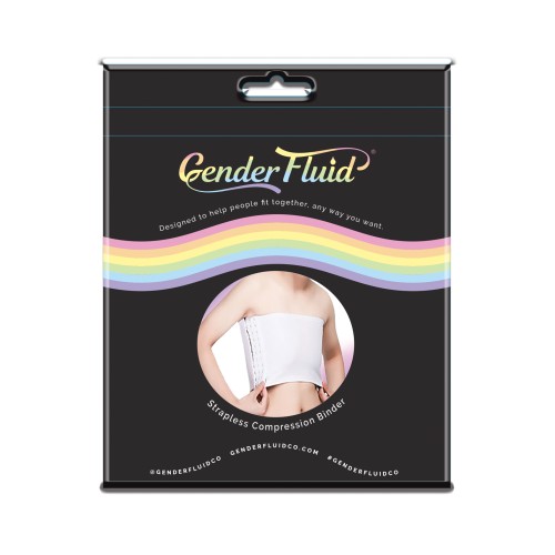 Gender Fluid Strapless Chest Compression Binder - White Medium