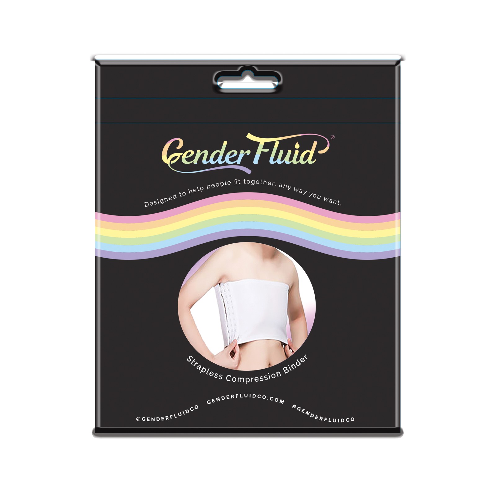 Gender Fluid Strapless Chest Compression Binder - White Medium