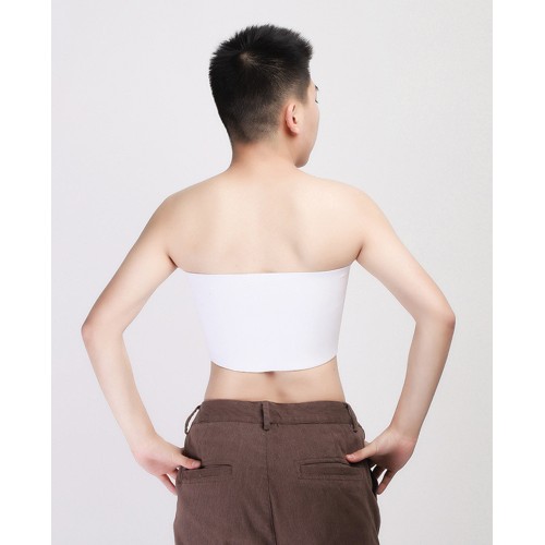 Gender Fluid Strapless Chest Compression Binder - White Medium