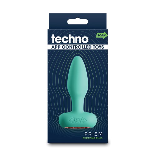 Techno Prism App Controlled Rotating & Vibrating Anal Plug - Teal