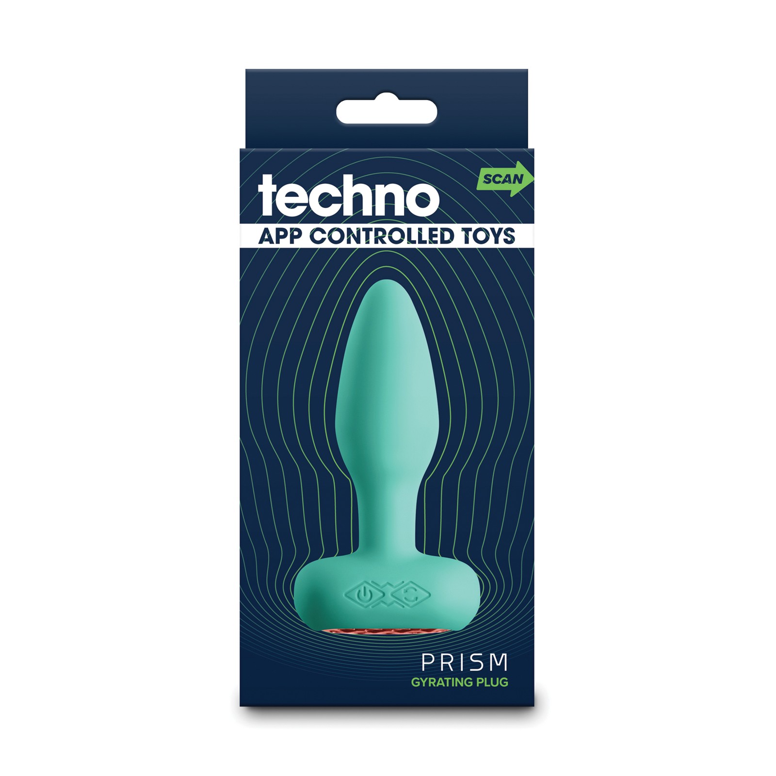 Conector Anal Rotatorio y Vibrante Controlado por App Techno Prism - Teal