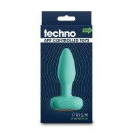 Techno Prism App Controlled Rotating & Vibrating Anal Plug - Teal