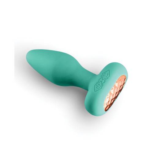 Techno Prism App Controlled Rotating & Vibrating Anal Plug - Teal