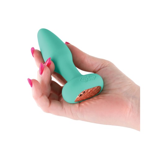 Techno Prism App Controlled Rotating & Vibrating Anal Plug - Teal