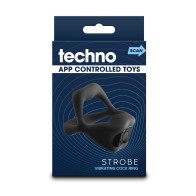 Techno Strobe App Controlled Cock Ring Black